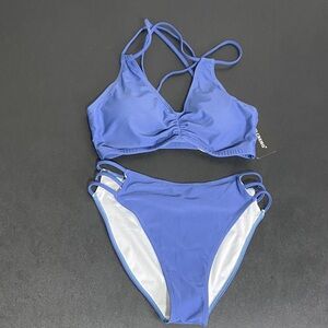 Blue Women's Two Piece Bikini Swimwear Bathing Suit Beach Vacation Medium